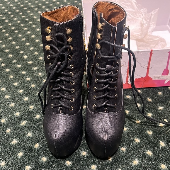 Jeffrey Campbell black gold damsel-sp size 5 - Picture 4 of 5